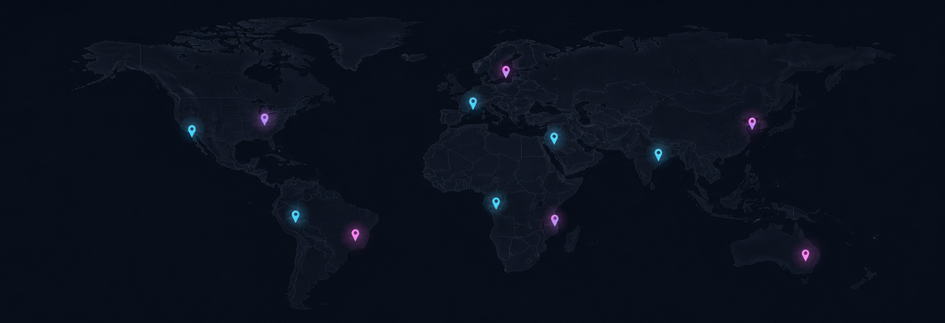 World map with photos pinned in real time